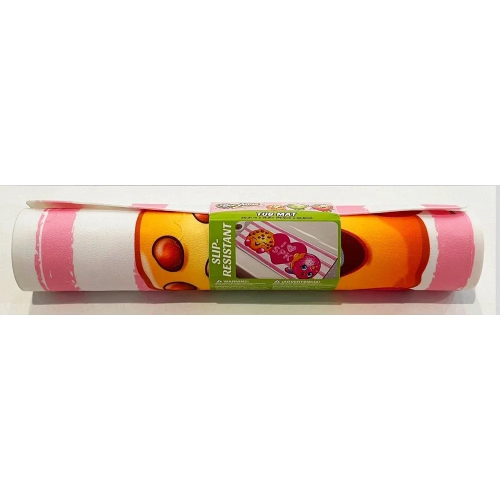 NEW Shopkins Shower Bath 3 pc Set t Shower Curtain Shower Rings Bath Mat